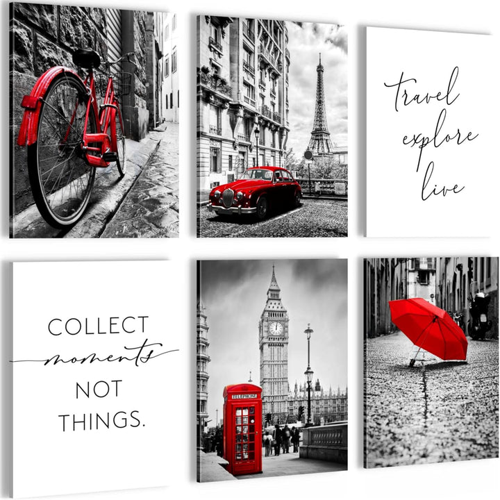 Novart Set Wandbilder - KEIN EXTRA RAHMEN BENÖTIGT - Wohnzimmer Schlafzimmer - Bilder Modern London