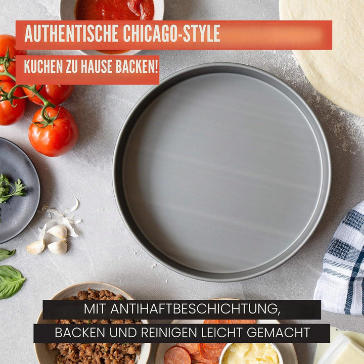 Chef Pomodoro Pizzablech – Pizzapfanne - Pizza Backblech – Pizza Blech – Pizza Pan – Chicago Style P