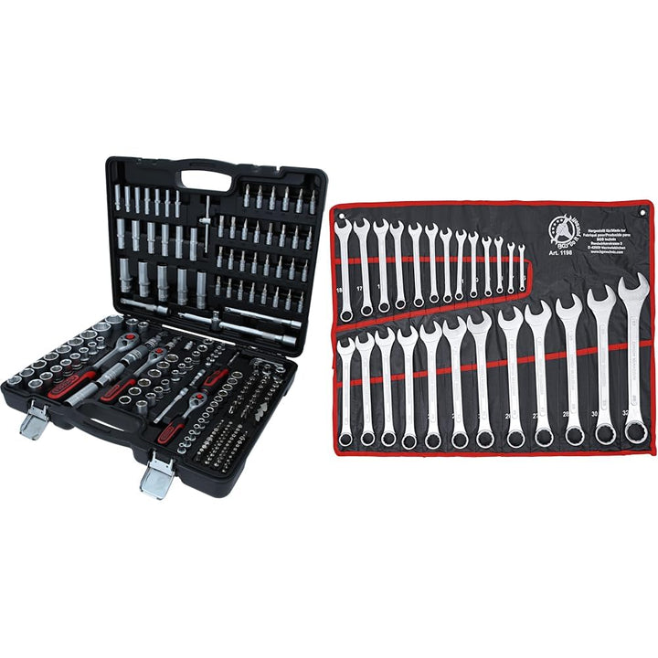 KS Tools 917.0795 1/4%22+3/8%22+1/2%22 Steckschlüssel-Satz, 195-tlg. &amp; BGS Diy 1198 | Maul-Ringschlü