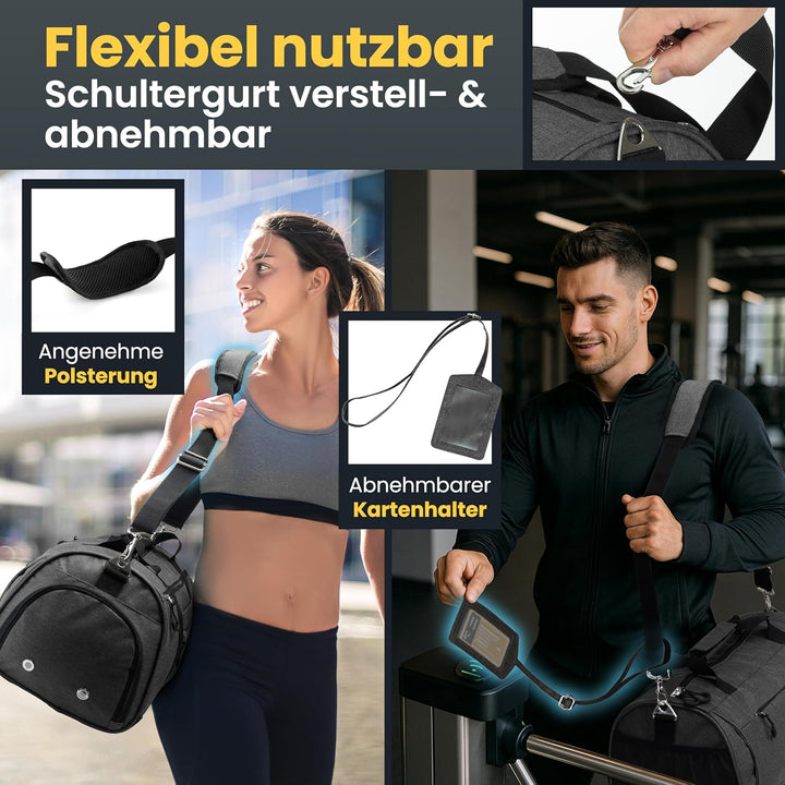 Heldenwerk® Sporttasche & Reisetasche für Damen und Herren klein I Trainingstasche mit Schuhfach und