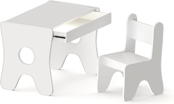 Happy Babies - Kinderschreibtisch-Stuhl-Set, ergonomischer Spieltisch mit geräumiger Schublade - Kin