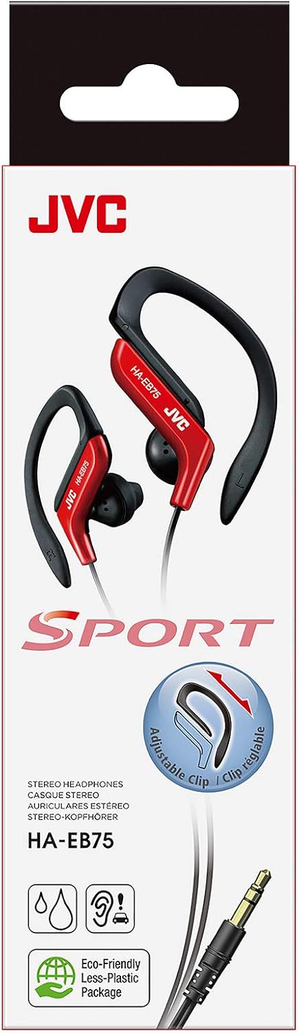 JVC HAEB75R Sportkopfhörer mit Clip, Rot