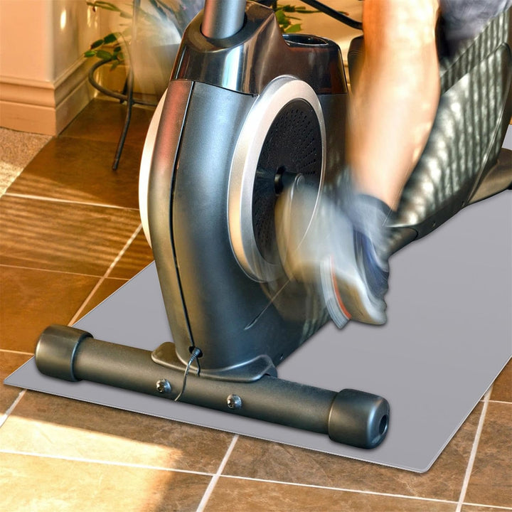 Crosstrainer Matte mit Pedal Gurt, Bodenschutzmatte für Fitnessgerät Pedal Gurt für Beintrainer Perf