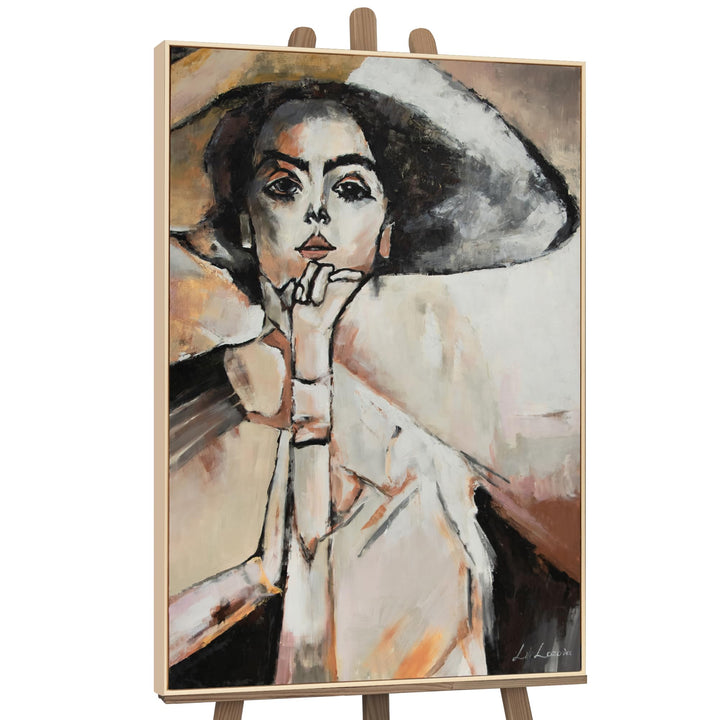 YS-Art XXL Abstrakt Acryl Gemälde auf Leinwand mit Rahmen Elisabeth handgemalte Wandbilder Wohnzimme