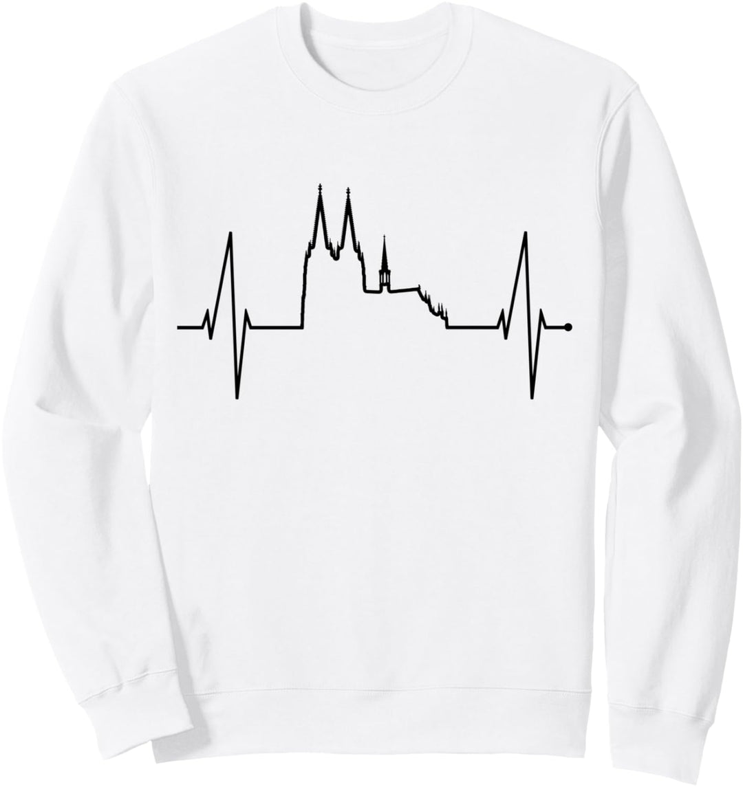 Köln Skyline Herzschlag Kölner Dom Kölsch Fan Karneval Köln Sweatshirt