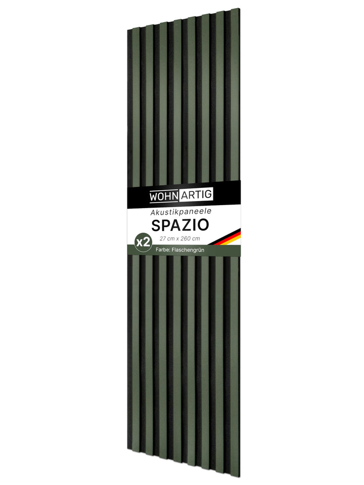 wohnartig® Akustikpaneele SPAZIO 1,404m² – 260cm x 54cm* Set – (Set = 2Stück 260cm x 27cm) | Farbe: