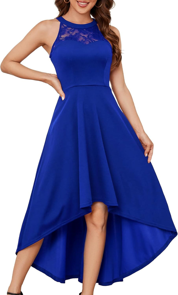 Bbonlinedress Abendkleider elegant für Hochzeit gast festliches Kleid Damen Neckholder Konfirmations