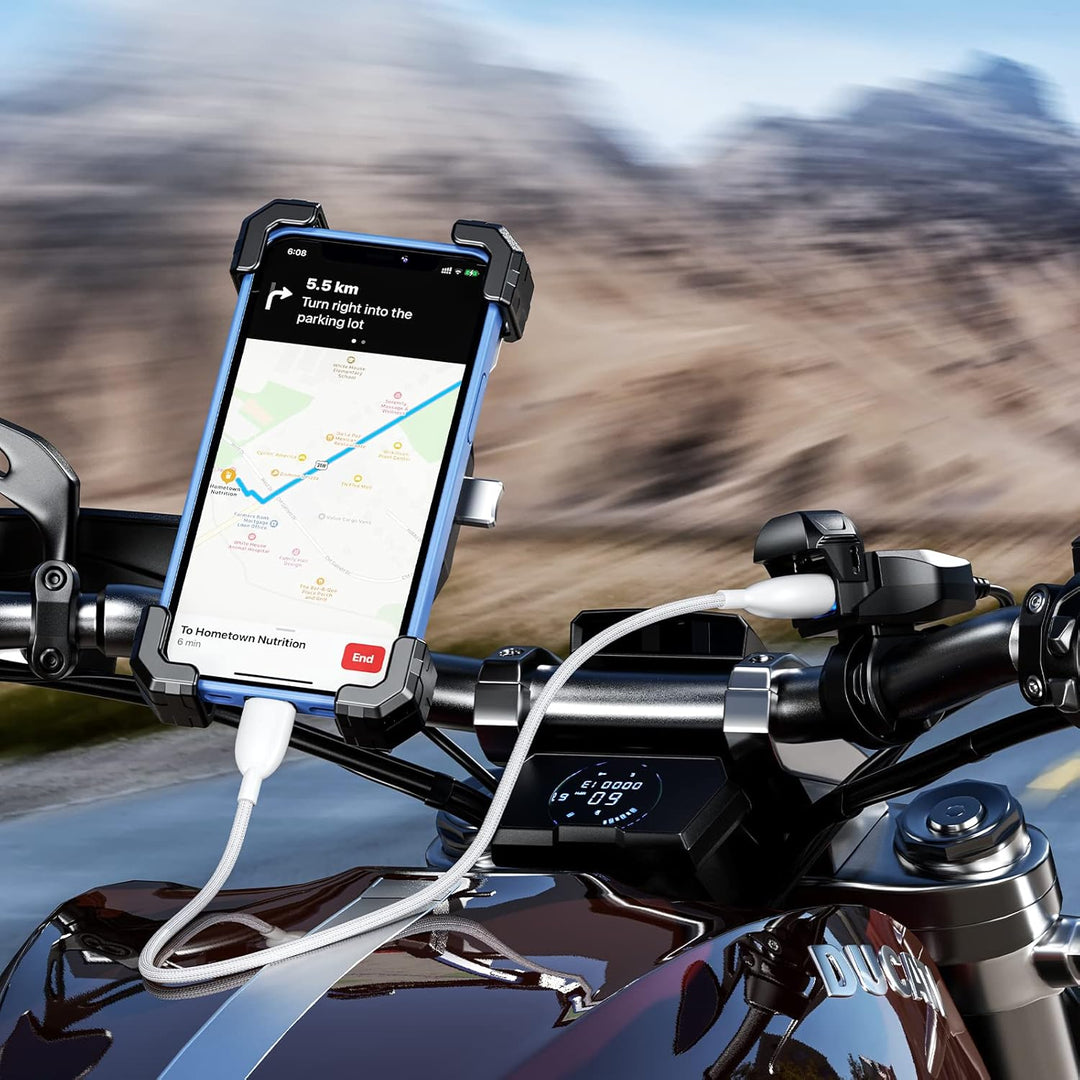 Kewig Motorrad-USB-Ladegerät SAE-auf-USB-Adapter Wasserdichtes Motorrad-Ladegerät, DC 9V-24V Motorra