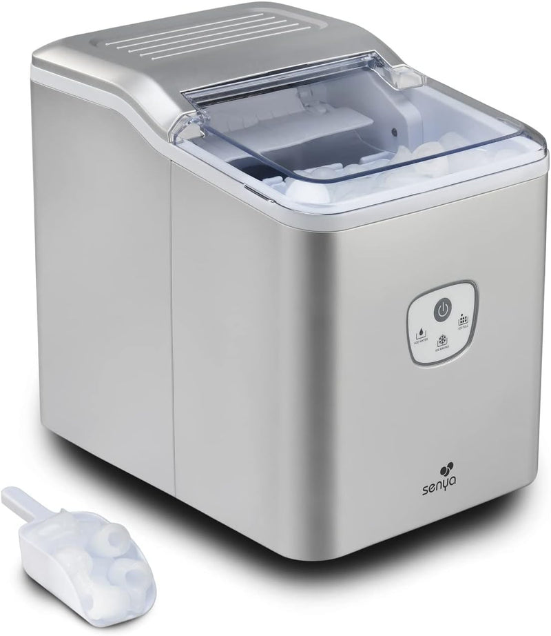 SENYA Ice Cool Eiswürfelmaschine, 12 kg/24 H, 1,6 Liter, silberfarben, 120 W SYCP-IM002