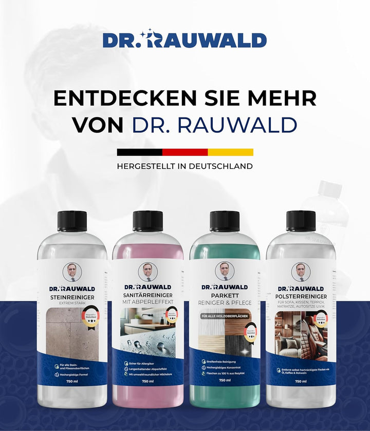 Dr. Rauwald Polsterreiniger 750ml inkl. Profi-Sprühkopf – Spezial für Wildleder, Alcantara, Sofa & A