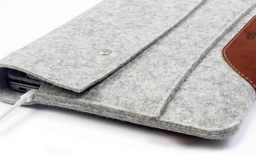 Pack & Smooch Hülle für MacBook Pro 14 (2021-2023) Sleeve Case 100% Wollfilz Und Pflanzlich Gegerbte