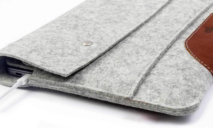Pack & Smooch Hülle für MacBook Pro 14 (2021-2023) Sleeve Case 100% Wollfilz Und Pflanzlich Gegerbte
