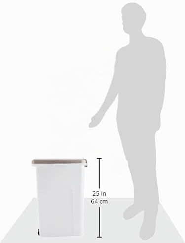 Petfood-Container, luftdichte Aufbewahrung von Trockenfutter, Vorratsbehälter Tierfutter, Weiss / Br