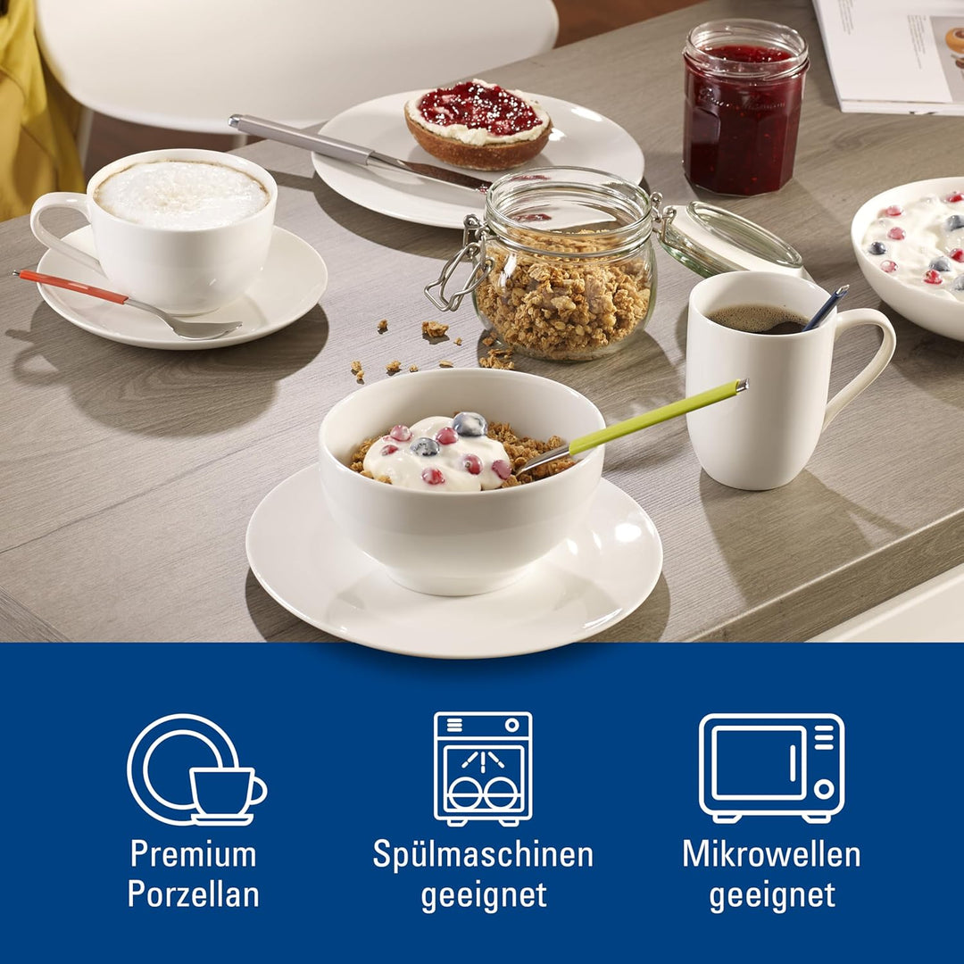 Villeroy und Boch - For Me Frühstücks-Set, 6 tlg., das Allround-Talent, Premium Porzellan, spülmasch