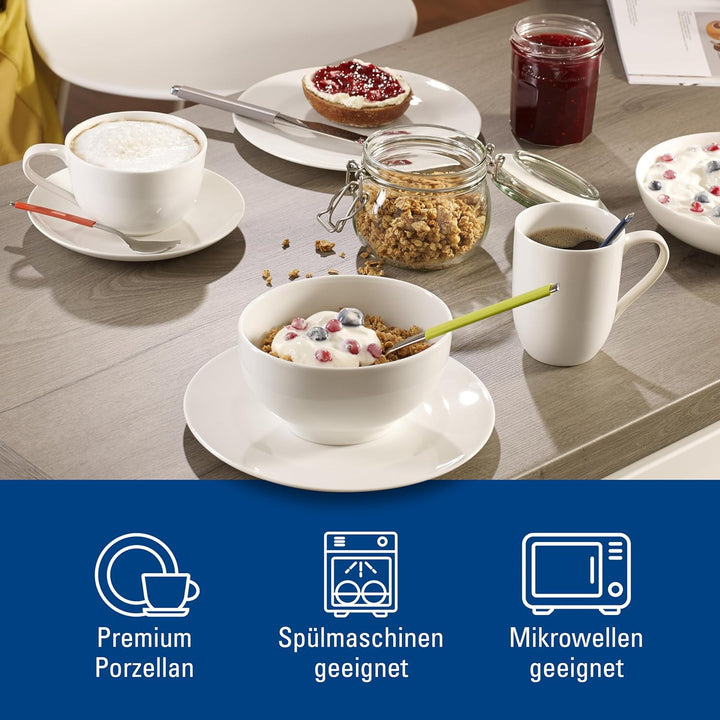 Villeroy und Boch - For Me Frühstücks-Set, 6 tlg., das Allround-Talent, Premium Porzellan, spülmasch