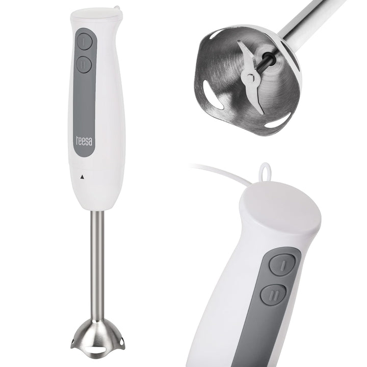 Teesa Handmixer TSA3506 mit Edelstahlklinge 400W, weiss