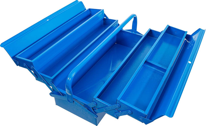 BGS 33002 | Metall-Werkzeugkasten | leer | 530 x 200 x 200 mm | 5 Fächer | Stahlblech leer | 5 Fäche