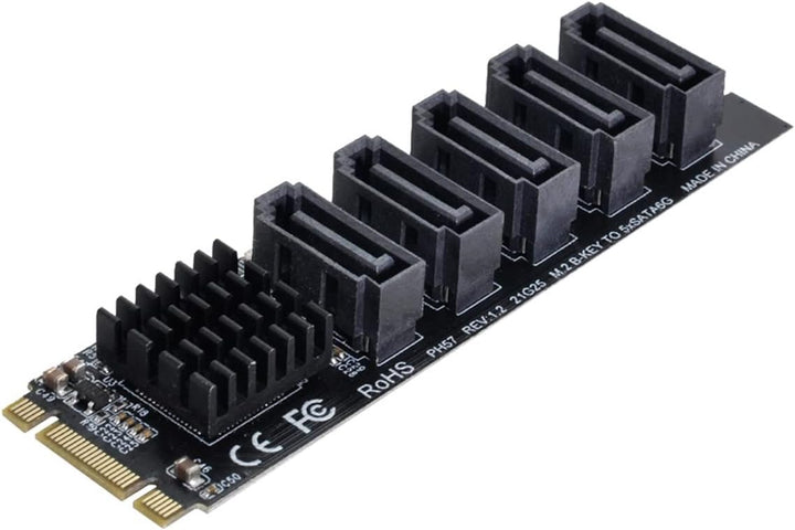 NFHK NGFF JMB575 2280 Key B+M zu SATA 3.0 6 Gbps 5 Ports Classic, Classic