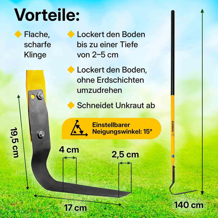 BEM TORNADICA Flachschneider, Gartengerät, Gartenwerkzeug