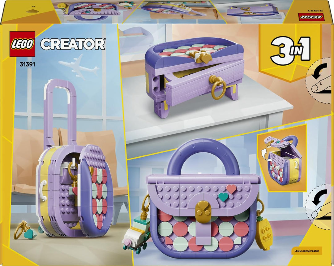 LEGO Creator 3-in-1-Set Modische Tasche mit Staufach - Modellbau mit 3 Bauoptionen: Handtasche, Koff