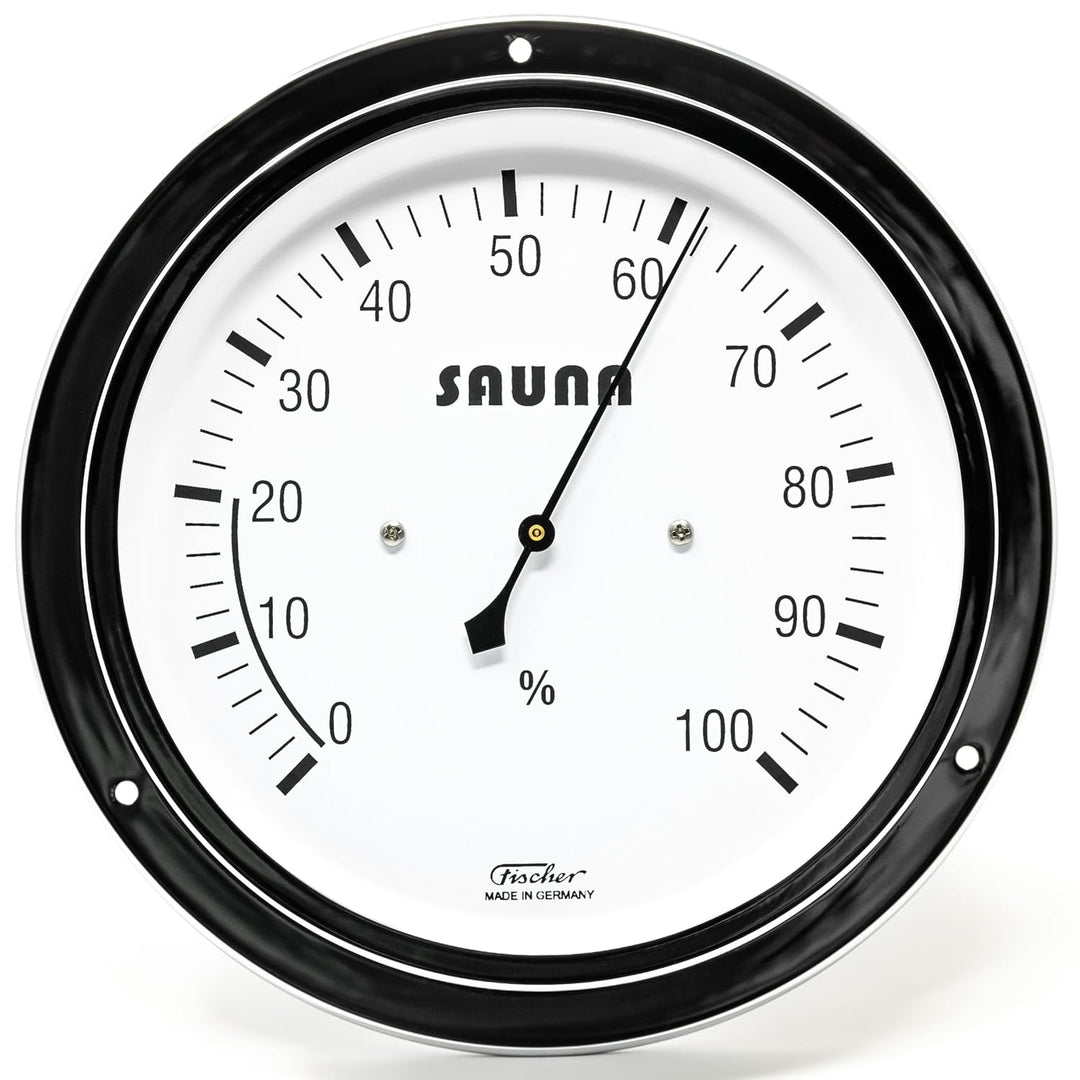 Fischer 4036-47 - synthetisches Sauna-Hygrometer - 155mm Sauna-Luftfeuchtigkeitsmesser aus Messing -