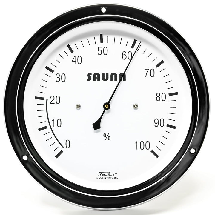 Fischer 4036-47 - synthetisches Sauna-Hygrometer - 155mm Sauna-Luftfeuchtigkeitsmesser aus Messing -