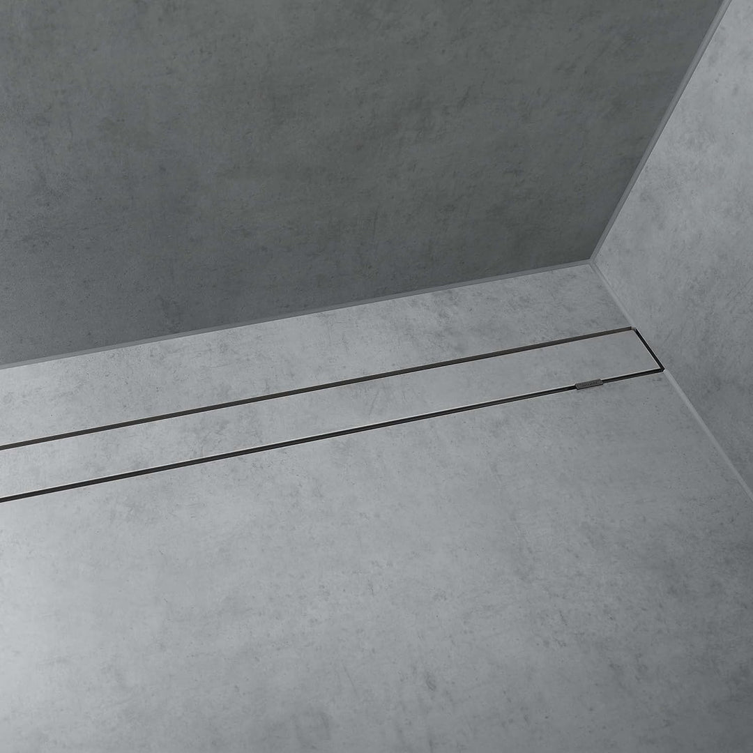 hansgrohe Fertigset Duschrinne RainDrain Rock, befliesbare Abflussrinne 700mm, Bodenablauf Dusche kü