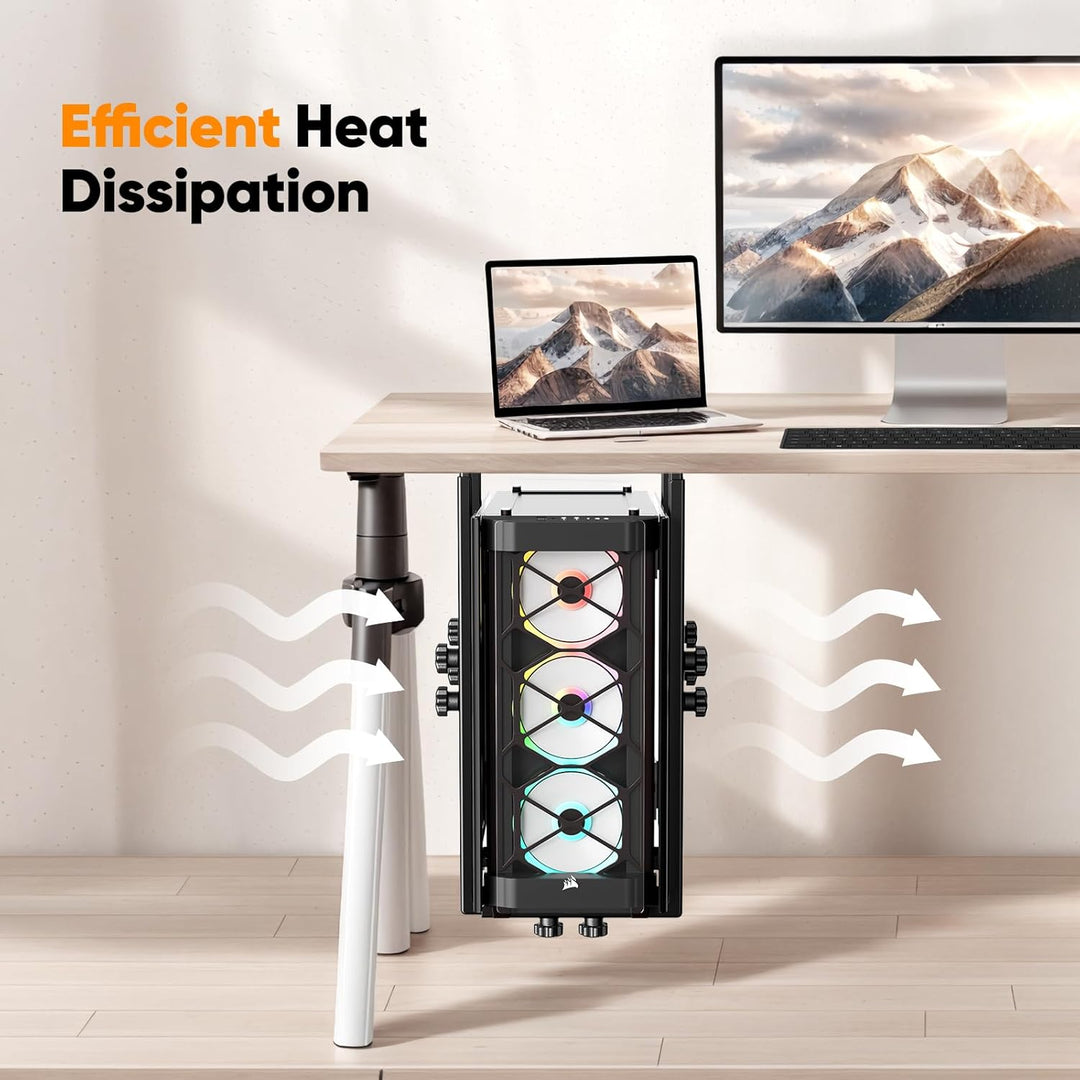 PC Halterung unter Schreibtisch, Heavy Duty PC Halterung Schreibtisch mit Verstellbarer Höhe und Bre