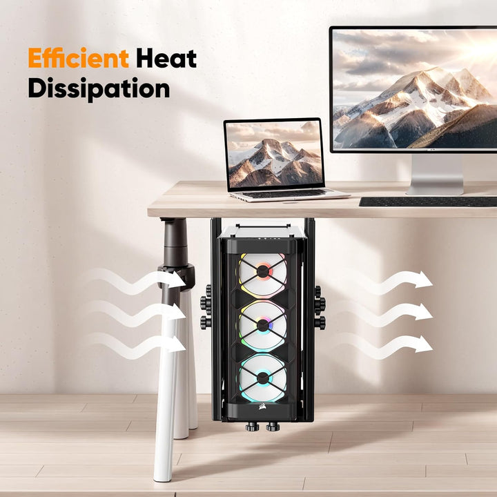 PC Halterung unter Schreibtisch, Heavy Duty PC Halterung Schreibtisch mit Verstellbarer Höhe und Bre