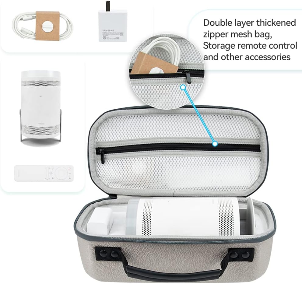 Harte Reisehülle für Samsung Portabler LED-Projektor The Freestyle, Tragetasche Kompatibel mit Samsu
