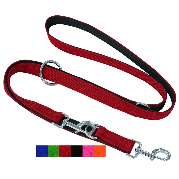 DEY - Premium Hundeleine Air Mesh 2m | 3fach Verstellbar | für Kleine, Mittelgrosse u. Grosse Hunde