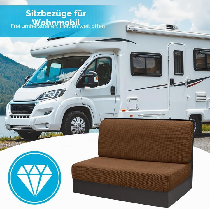 2 Stück Camper Kissenbezüge, 1 Set Spannbezüge Couch, RV-Sitzbezüge, Wohnwagen Polster, Sofa-Sitzkis