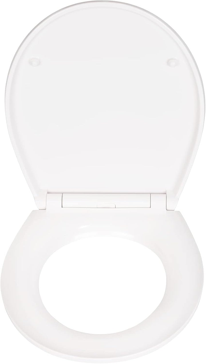 WENKO WC-Sitz White Marble, robuster Toilettensitz aus antibakteriellem Duroplast mit Absenkautomati