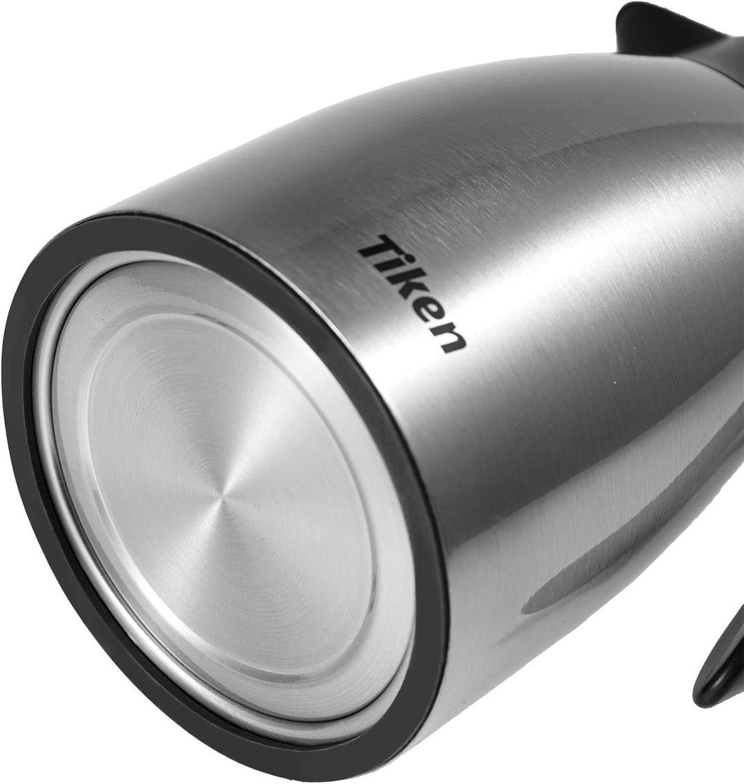 Tiken 1.5L Thermoskanne Edelstahl Doppelwandige Vakuumisolierung Isolierkanne Kaffeekanne, Silbrig S