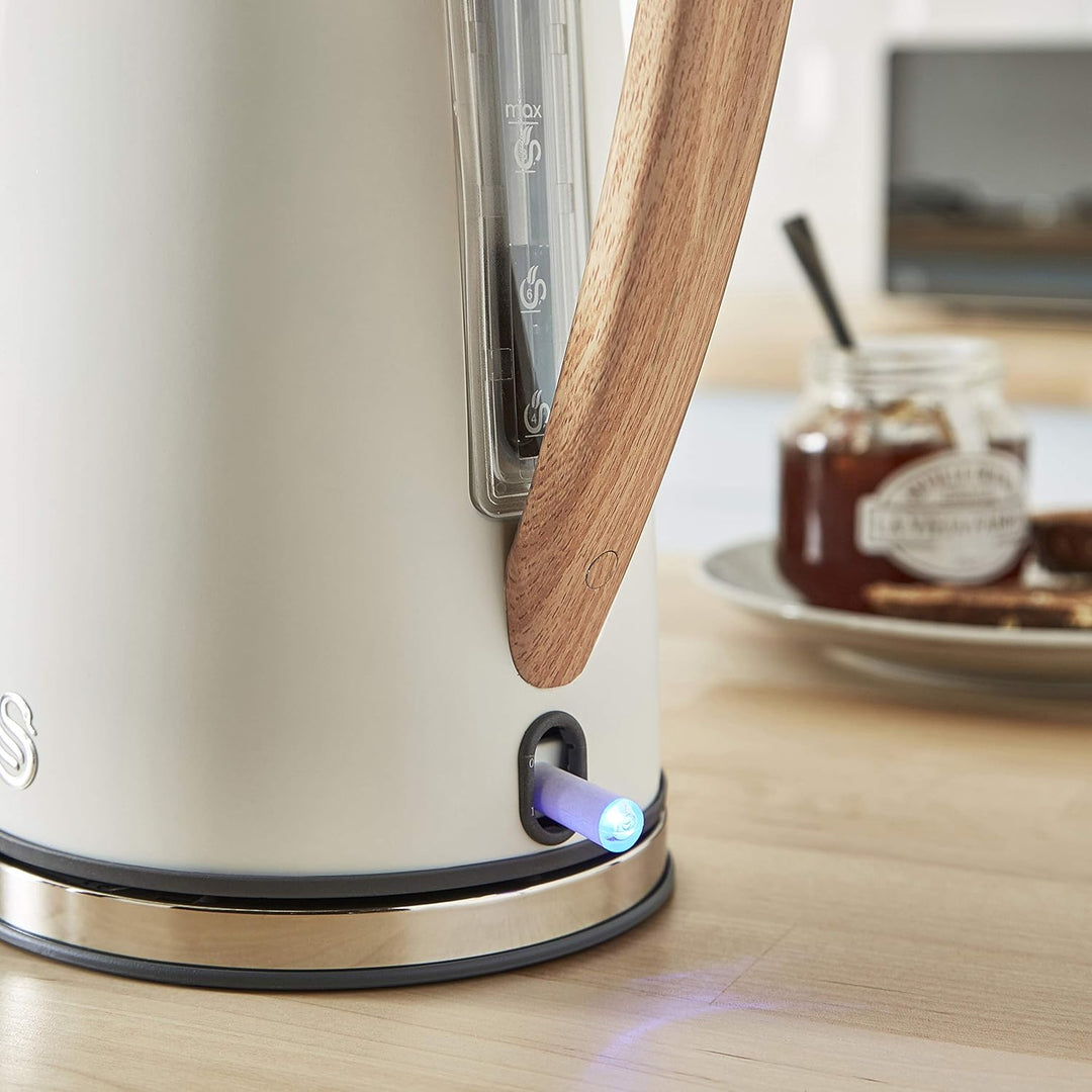 Swan Nordic Set Desayuno Wasserkocher 1,7 l 2200 W, Brot-Toaster mit Breitschlitz, 2 Scheiben, Mikro
