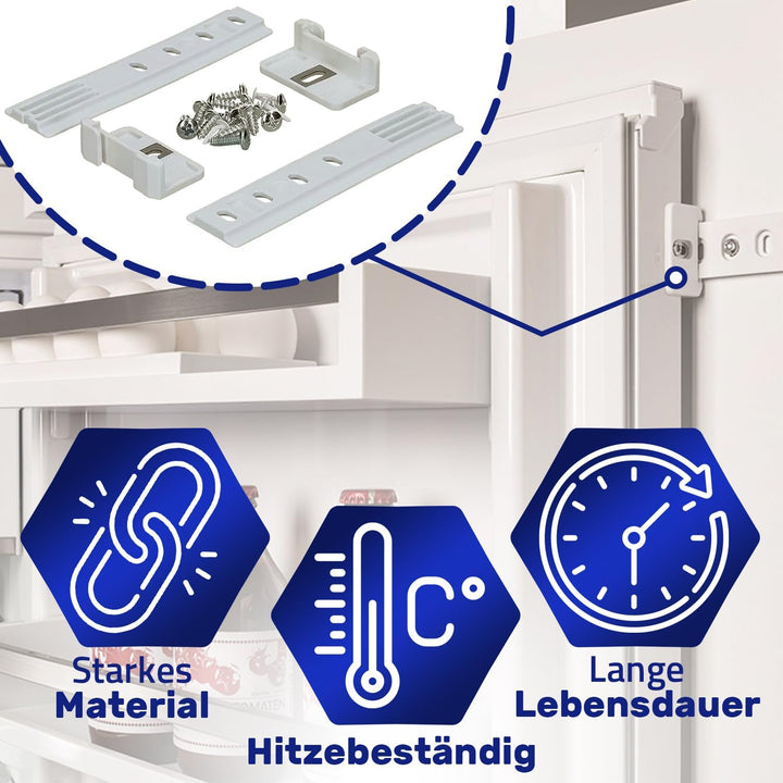 2 Stück Türmontageset Schleppscharnier für Einbau Kühlschrank und Gefrierschrank 9086322 für Liebher