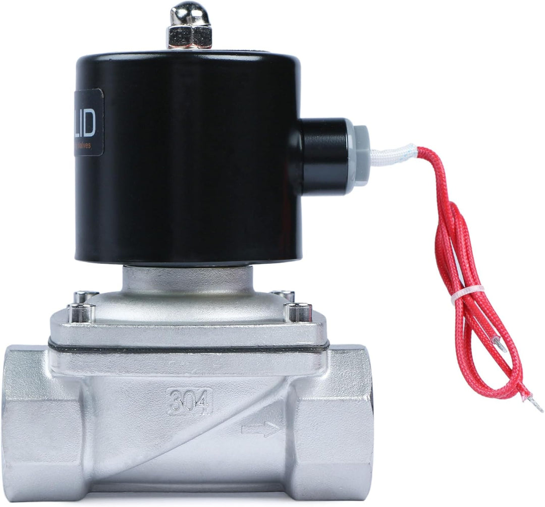 U.S. Solid 1-1/4" Edelstahl Elektrisch Magnetventil 12V DC stromlos geschlossen VITON Wasser Luft Öl