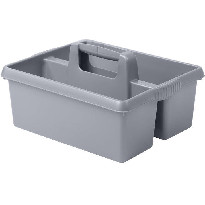 Tragbarer Organizer für Putzmittel 38x32x15 cm Grau Werkzeugträger Gartengerätekorb Schuhputzkasten