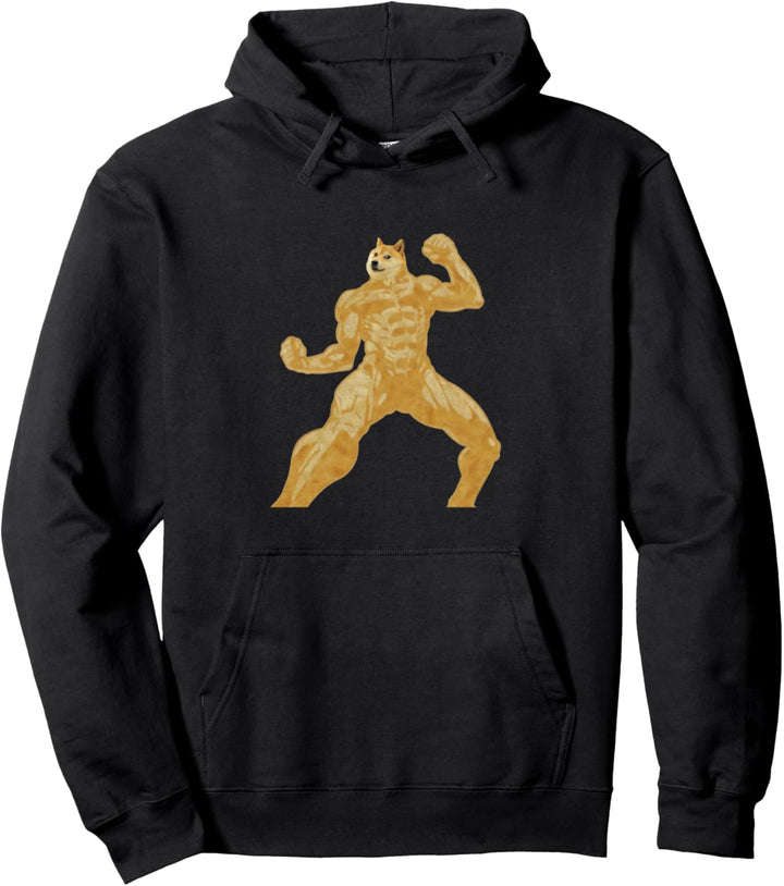Giant Doge Swole Doge Bodybuilder Meme Pullover Hoodie