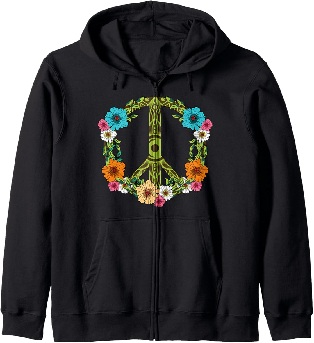 Peace Love Hippie 60er 70er 80er 90er Friede Freiheit Liebe Kapuzenjacke