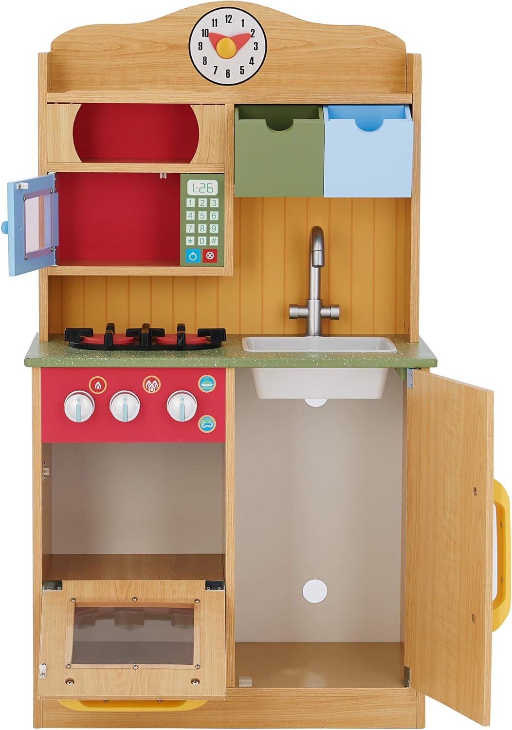 Teamson Kids Kinderküche Spielküche Holz Kinderspielküche Holzküche TD-11708A Mehrfarben, Mehrfarben