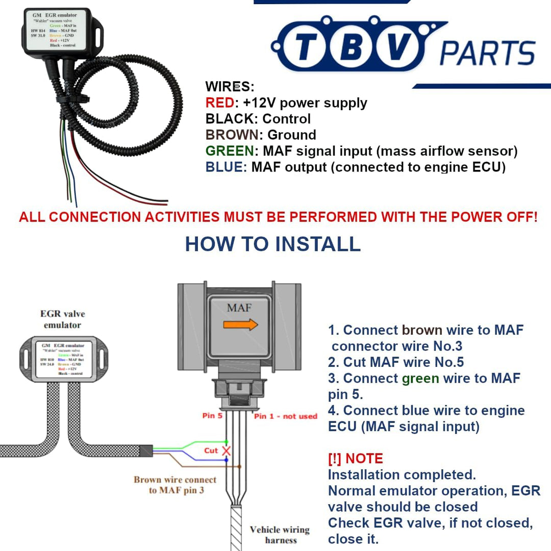 TBVPARTS EGR Ventil-Emulator mit Vakuumsteuerung 2.0 / 2.2 DI DTI Ringventil Astra G Omega B Vectra