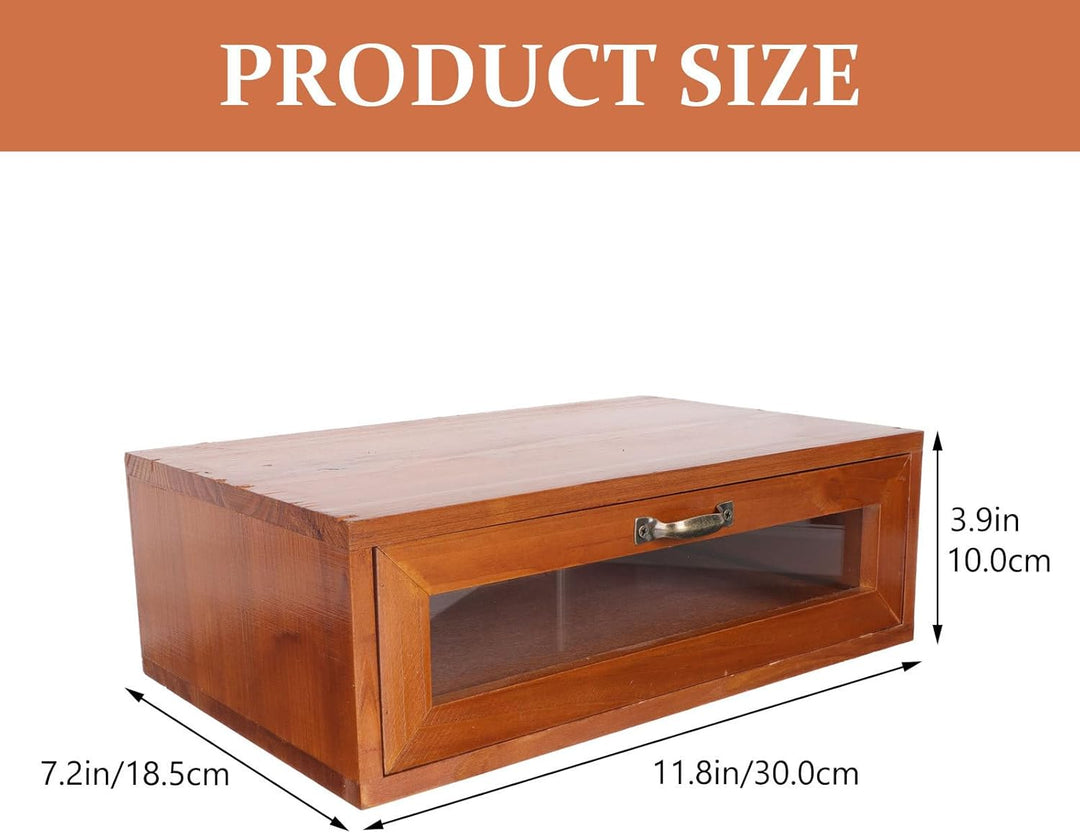 UKCOCO Monitorständer Mit Schublade: Retro Schreibtisch Monitor Erhöhung Holz Desktop Organizer Und