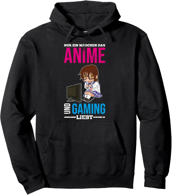 Nur ein Mädchen das Anime und Gaming liebt Gamer Anime Pullover Hoodie