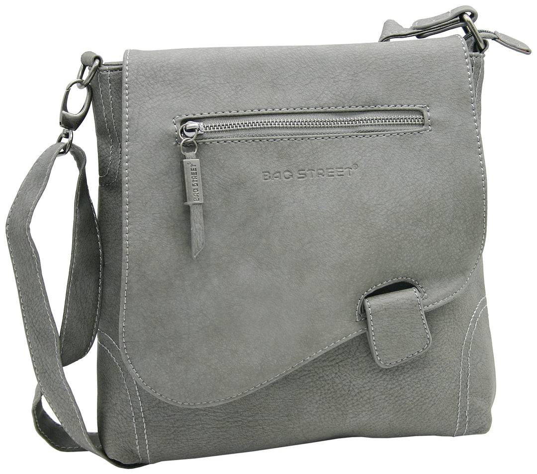 BAG STREET - Damen Handtasche mit Riegel-Magnetverschluss und Reissverschluss - 4 Liter Volumen - Um