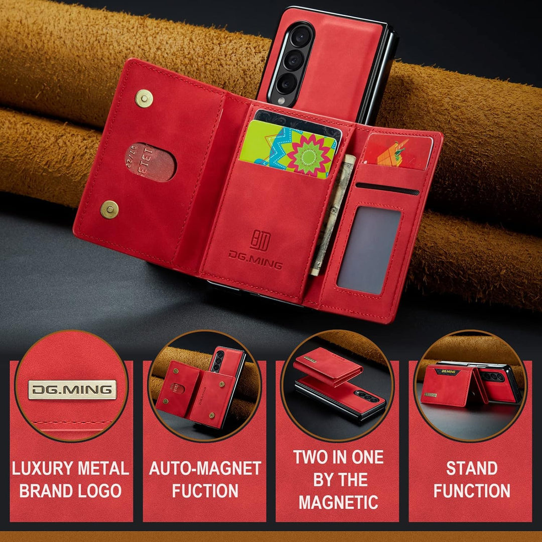 UDBKKDX 2 in 1 Handyhülle für Samsung Galaxy Z Fold 5, abnehmbare Brieftasche und magnetische Adsorp