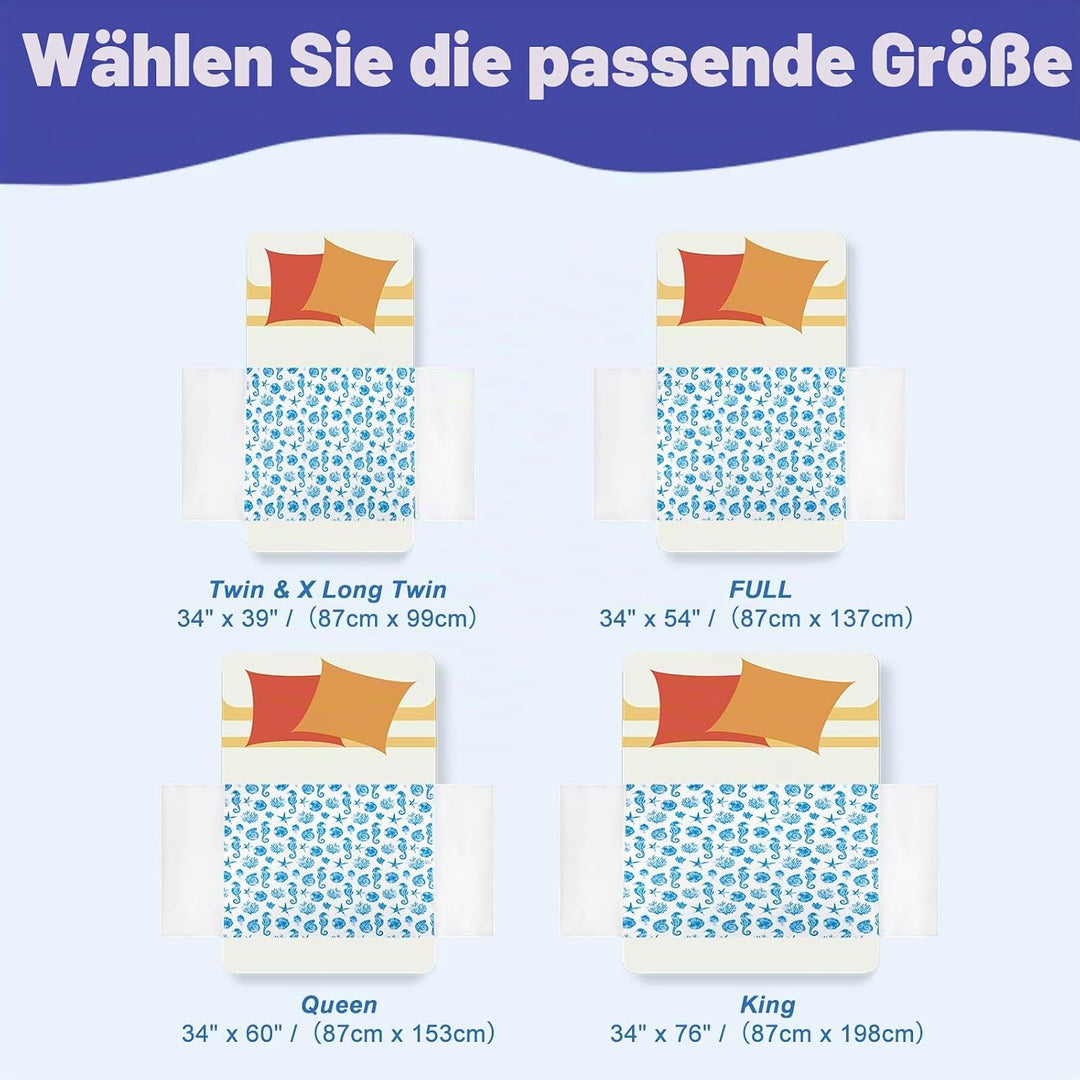MOEMOE BABY Bettunterlage Wasserdicht für Kinder, 87x153cm/34x60in Wiederverwendbar Inkontinenz Bett