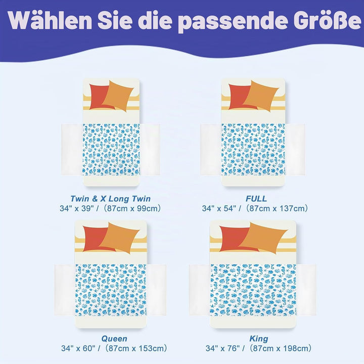 MOEMOE BABY Bettunterlage Wasserdicht für Kinder, 87x153cm/34x60in Wiederverwendbar Inkontinenz Bett