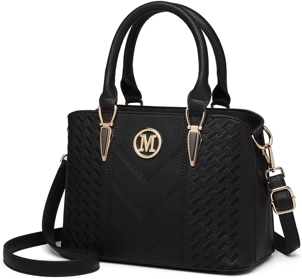 Miss Lulu Handtasche Damen mittelgross klassisch Henkeltasche Schultertasche mit Lychee Muster mehre