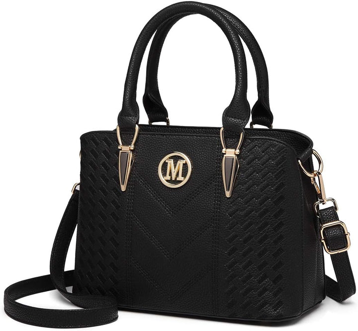 Miss Lulu Handtasche Damen mittelgross klassisch Henkeltasche Schultertasche mit Lychee Muster mehre